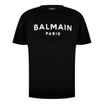 Balmain Men's Paris Print Logo Cotton T-Shirt